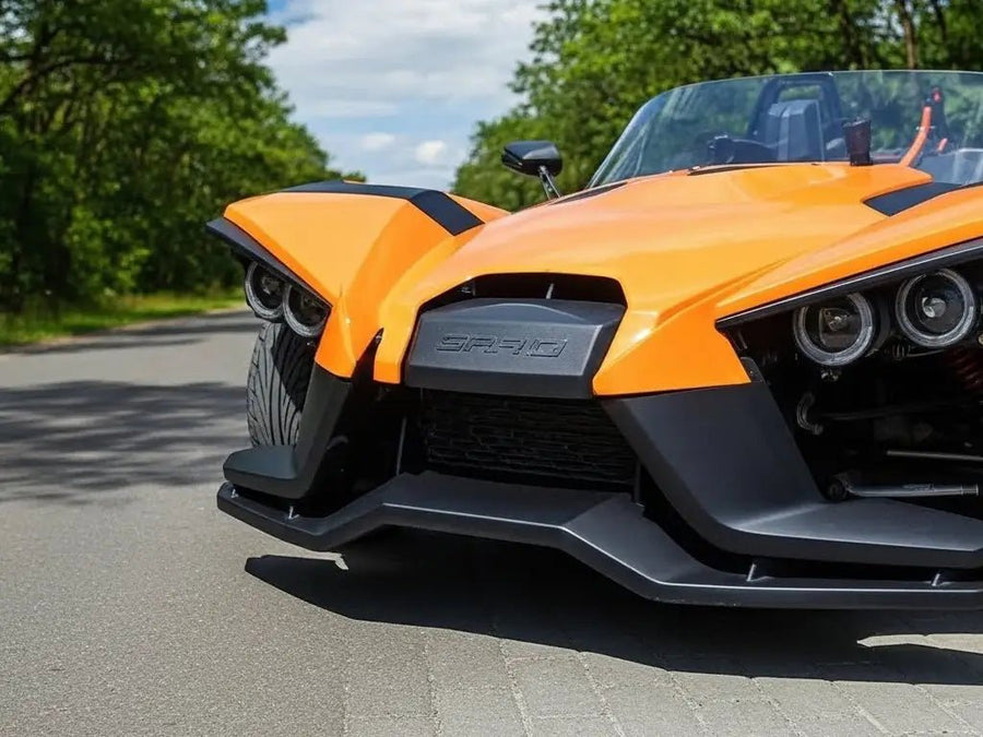 DIY Polaris Slingshot wrapped in Gloss HX20000 Urban Orange automotive vinyl film HX20495B