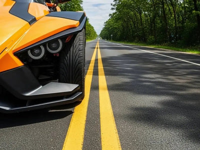 DIY Polaris Slingshot wrapped in Gloss HX20000 Urban Orange restyling film HX20495B