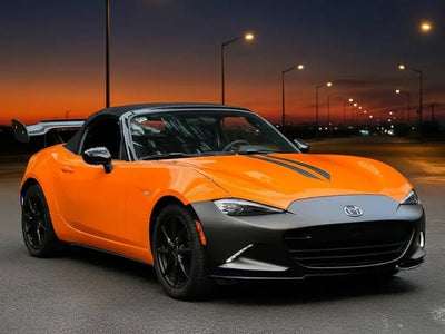 DIY Mazda MX-5 Miata wrapped in Gloss HX20000 Urban Orange wrap film HX20495B