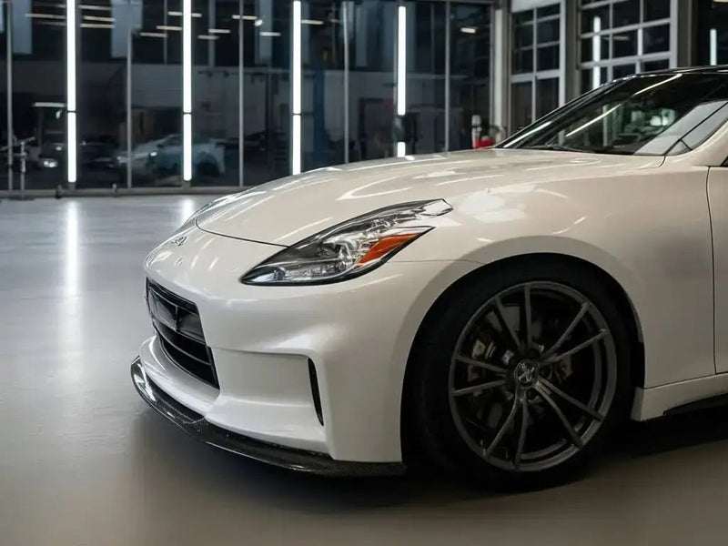 Nissan Z wrapped in Hexis Gloss HX20000 Ice White vinyl wrap HX20500B