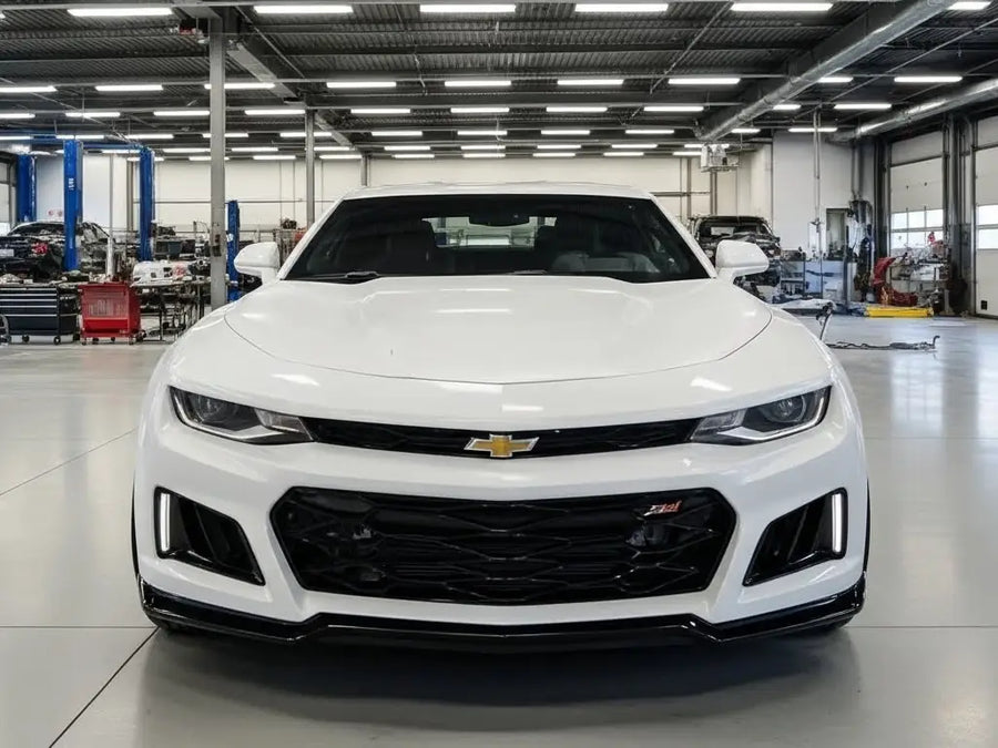 Chevrolet Camaro wrapped in Gloss HX20000 Ice White wrap film HX20500B