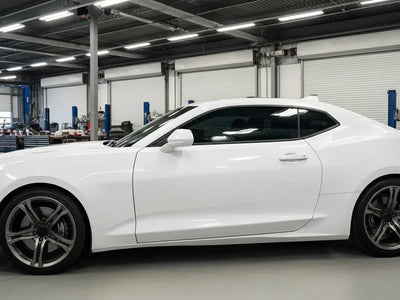 Chevrolet Camaro wrapped in Gloss HX20000 Ice White automotive vinyl film HX20500B