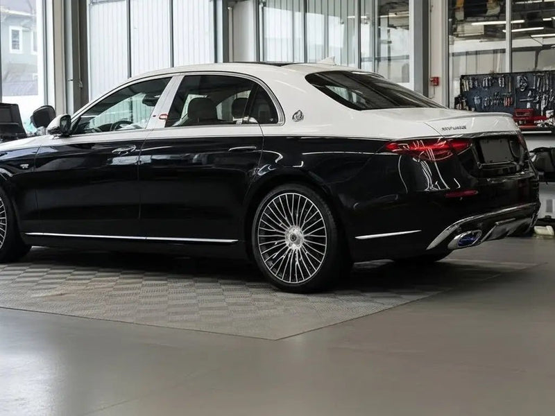 Mercedes-Maybach S-Class wrapped in Hexis Gloss HX20000 Ice White car wrap film HX20500B
