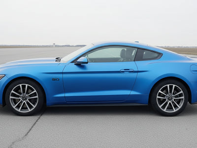Ford Mustang wrapped in Satin HX20000 Racing Light Blue restyling film HX20521S