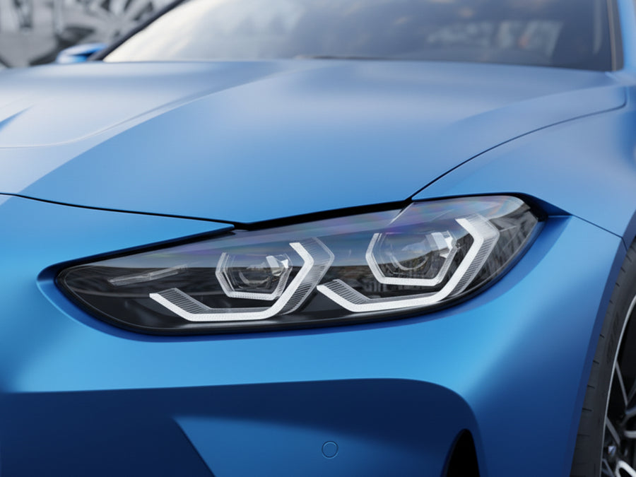 DIY BMW M4 wrapped in Satin HX20000 Racing Light Blue wrap film HX20521S