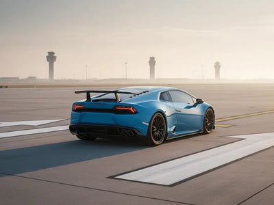 Lamborghini Huracán wrapped in Gloss HX20000 Grand Prix Blue car wrap film HX20525B