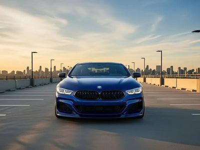 BMW 8 Series wrapped in Hexis Gloss HX20000 Abyssal Blue automotive vinyl film HX20532B