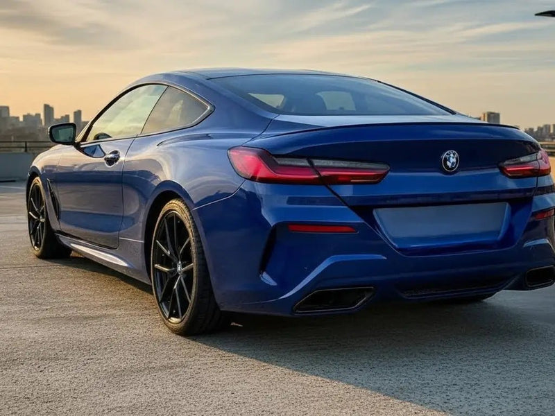 BMW 8 Series wrapped in Gloss HX20000 Abyssal Blue wrap film HX20532B