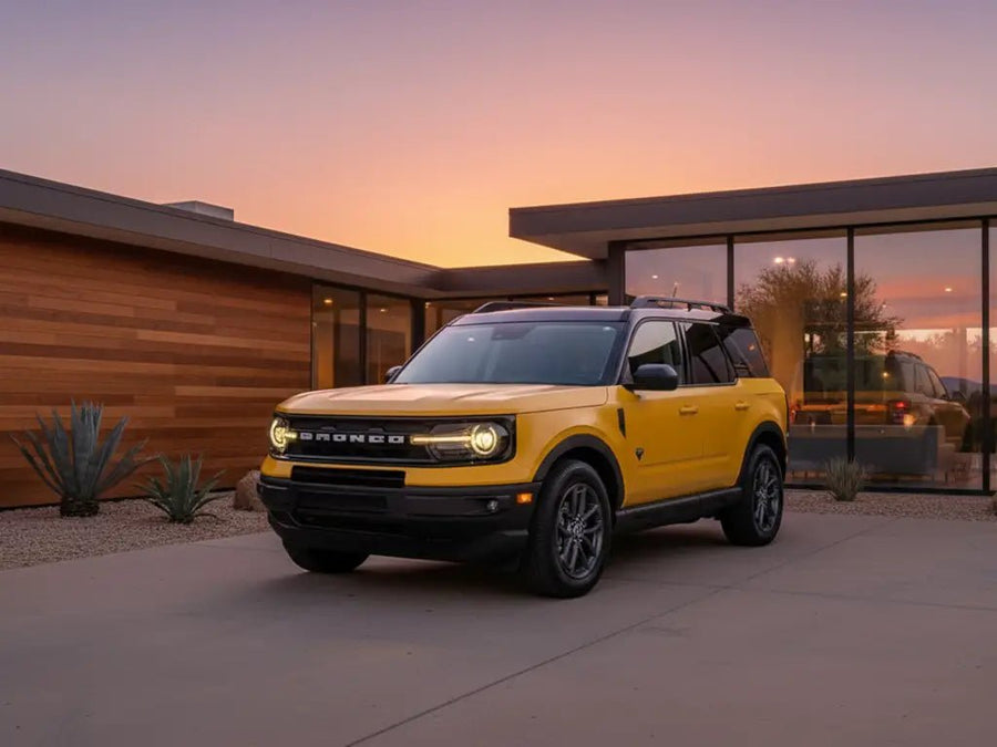 Ford Bronco Sport wrapped in Hexis Matte HX20000 Yellow Florida vinyl wrap HX20548M
