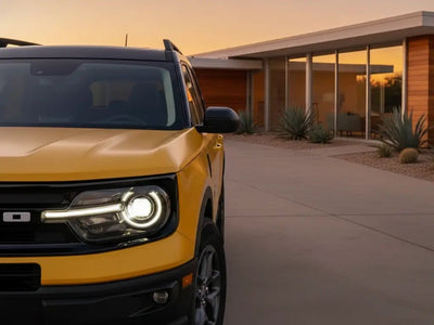DIY Ford Bronco wrapped in Matte HX20000 Yellow Florida wrap film HX20548M