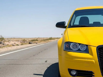Audi A4 wrapped in Matte HX20000 Yellow Florida car wrap film HX20548M