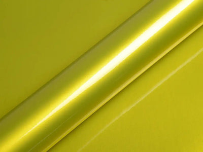 Color swatch of Hexis HX20000 Gloss Metallic Metallic Yellow Vinyl Wrap HX20558B