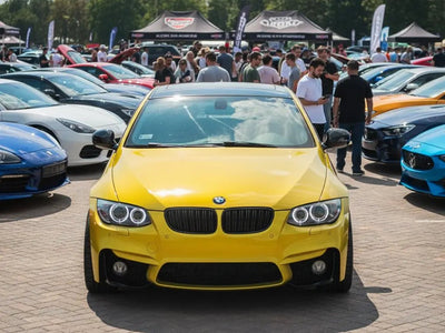 DIY BMW 3 Series wrapped in Gloss HX20000 Metallic Metallic Yellow automotive vinyl film HX20558B