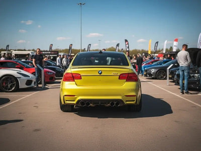 BMW M3 wrapped in Gloss HX20000 Metallic Metallic Yellow car wrap film HX20558B