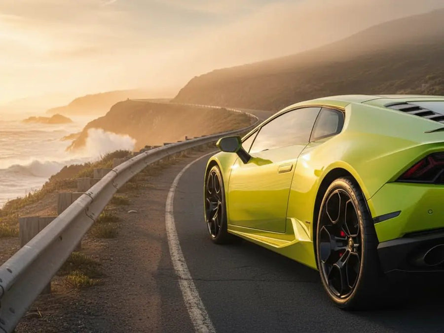 DIY Lamborghini Huracán wrapped in Gloss HX20000 Metallic Metallic Yellow automotive vinyl film HX20558B