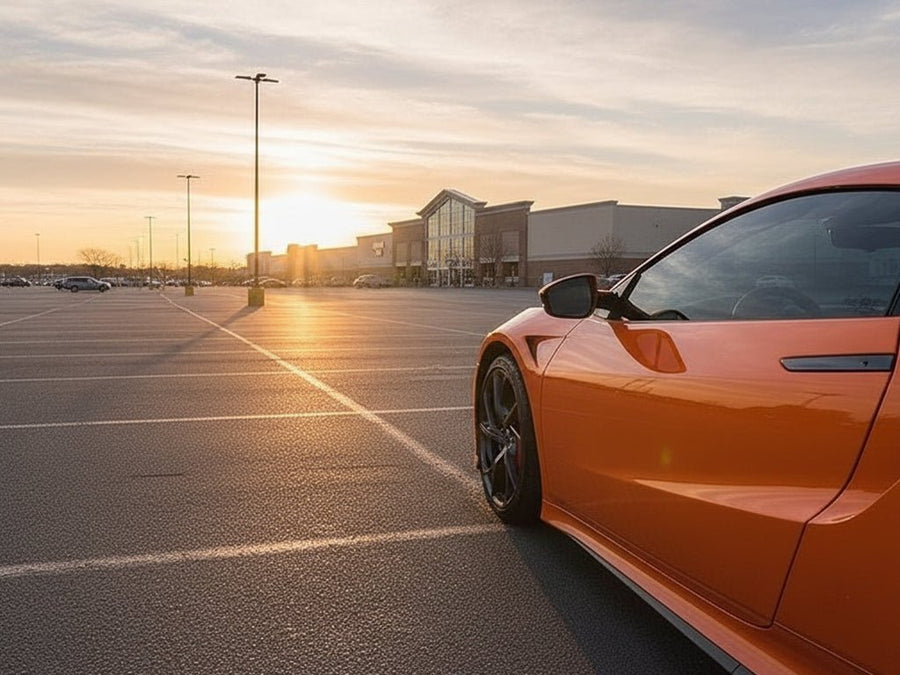 DIY Chevrolet Corvette wrapped in Gloss HX20000 Orange Zenith vinyl wrap HX20585B