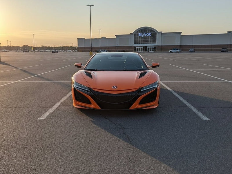 Acura NSX wrapped in Gloss HX20000 Orange Zenith automotive vinyl film HX20585B