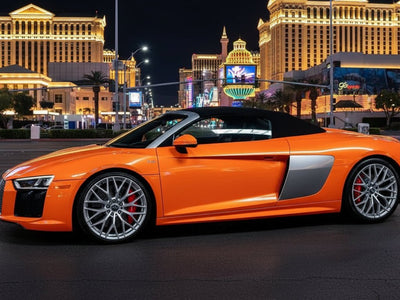 Audi R8 Spyder wrapped in Gloss HX20000 Orange Zenith automotive vinyl film HX20585B