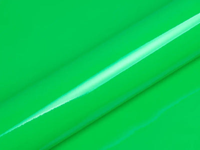 Color swatch of Hexis HX20000 Gloss Fluorescent Green Vinyl Wrap HX20612B