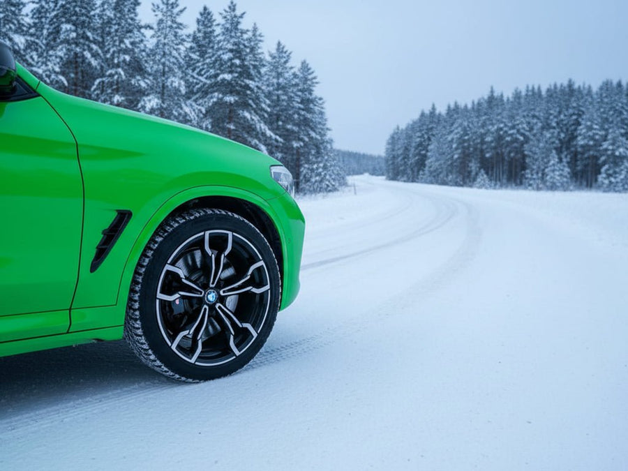 DIY BMW X6 wrapped in Gloss HX20000 Fluorescent Green restyling film HX20612B