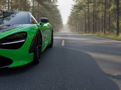 McLaren 720S wrapped in Hexis Gloss HX20000 Fluorescent Green car wrap film HX20612B