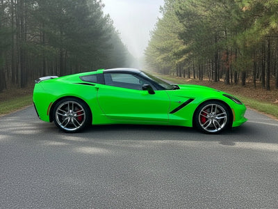 DIY Chevrolet Corvette wrapped in Gloss HX20000 Fluorescent Green vinyl wrap HX20612B