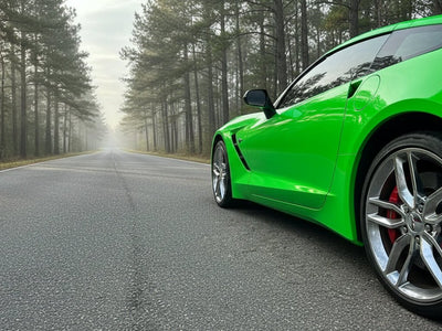 Chevrolet Corvette wrapped in Gloss HX20000 Fluorescent Green vinyl wrap HX20612B