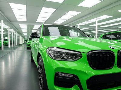 BMW X3 wrapped in Gloss HX20000 Fluorescent Green wrap film HX20612B