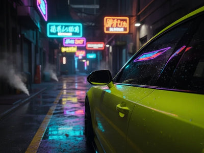 Audi S3 wrapped in Hexis Gloss HX20000 Fluorescent Yellow wrap film HX20613B