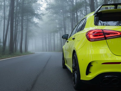 Mercedes-Benz A-Class wrapped in Gloss HX20000 Fluorescent Yellow automotive vinyl film HX20613B
