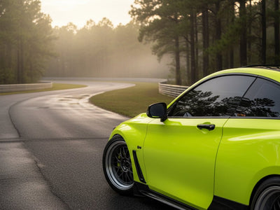 BMW M4 wrapped in Gloss HX20000 Fluorescent Yellow vinyl wrap HX20613B