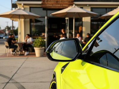 Lamborghini Urus wrapped in Hexis Gloss HX20000 Fluorescent Yellow wrap film HX20613B