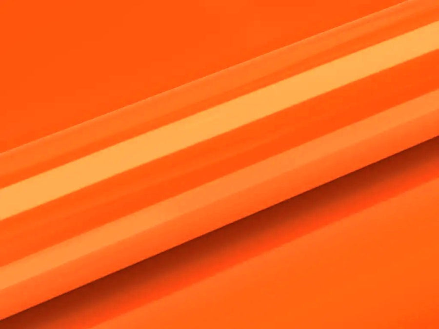 Color swatch of Hexis HX20000 Gloss Fluorescent Orange Vinyl Wrap HX20614B