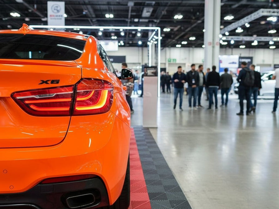 BMW X6 wrapped in Gloss HX20000 Fluorescent Orange automotive vinyl film HX20614B