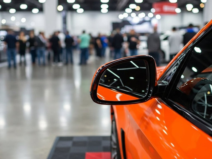 Car wrapped in Gloss HX20000 Fluorescent Orange vinyl wrap HX20614B
