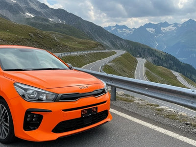 Kia Rio wrapped in Gloss HX20000 Fluorescent Orange vinyl wrap HX20614B
