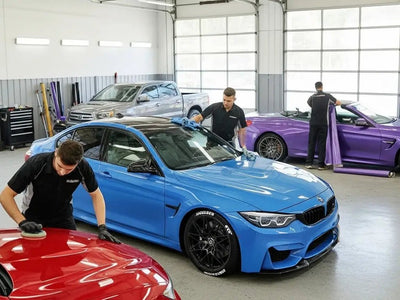 BMW M3 wrapped in Hexis Gloss HX20000 Metallic Yas Marina Blue restyling film HX20646B