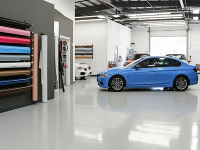 BMW 3 Series wrapped in Gloss HX20000 Metallic Yas Marina Blue automotive vinyl film HX20646B detail