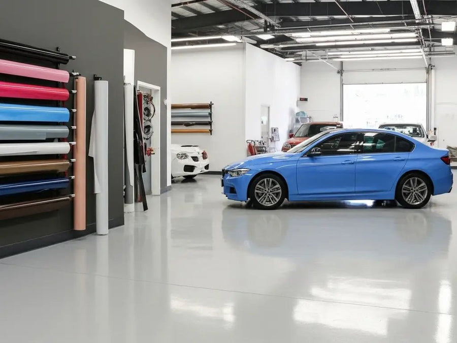 BMW 3 Series wrapped in Gloss HX20000 Metallic Yas Marina Blue automotive vinyl film HX20646B detail