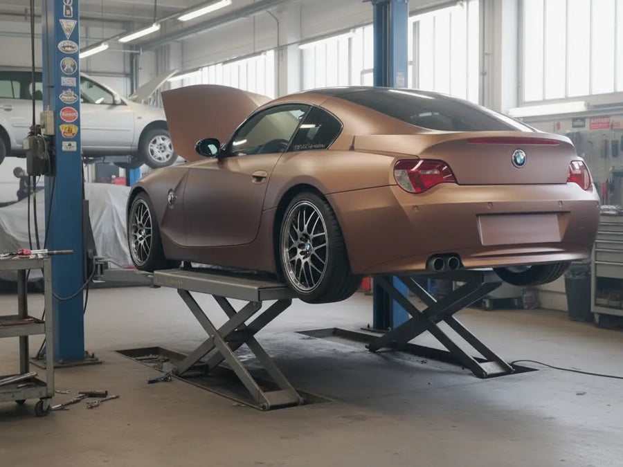 DIY BMW Z4 wrapped in Satin HX20000 Metallic Canyon Copper automotive vinyl film HX20661S
