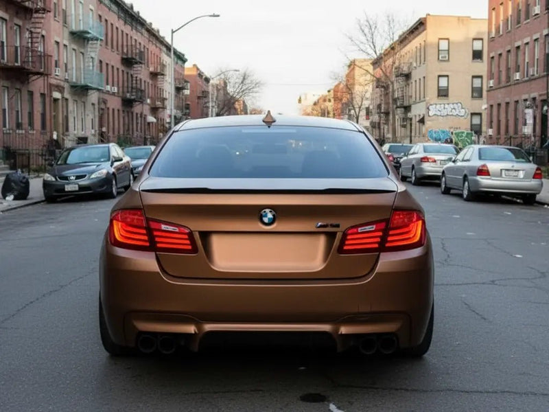 DIY BMW M5 wrapped in Satin HX20000 Metallic Canyon Copper wrap film HX20661S