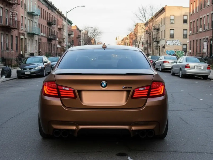 DIY BMW M5 wrapped in Satin HX20000 Metallic Canyon Copper wrap film HX20661S