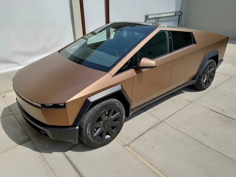 Tesla Cybertruck wrapped in Satin HX20000 Metallic Canyon Copper wrap film HX20661S