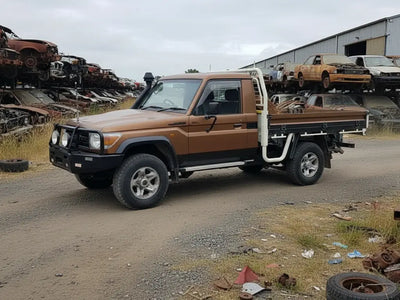 Toyota Land Cruiser 70 Series wrapped in Hexis Satin HX20000 Metallic Canyon Copper restyling film HX20661S