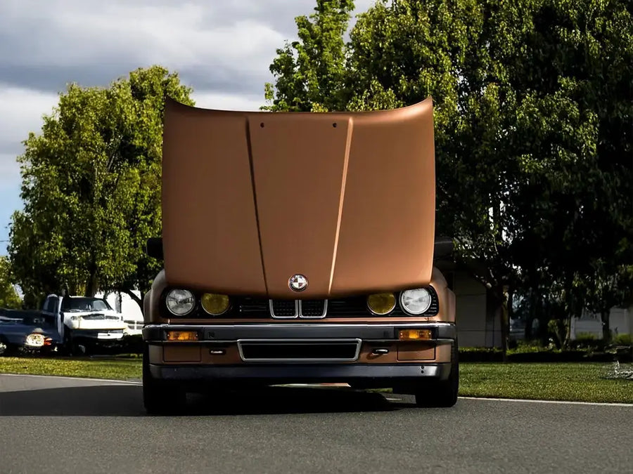 DIY BMW E30 wrapped in Satin HX20000 Metallic Canyon Copper wrap film HX20661S