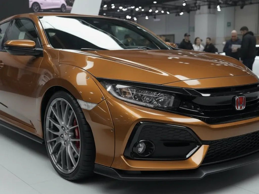 Honda Civic wrapped in Gloss HX20000 Havana Brown vinyl wrap HX20731B