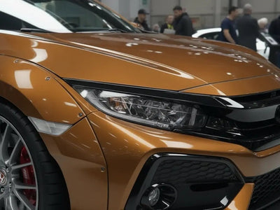 Honda Civic wrapped in Gloss HX20000 Havana Brown restyling film HX20731B