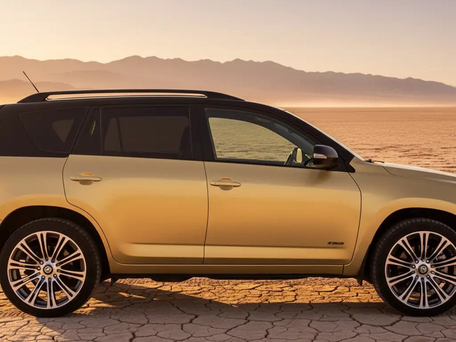DIY Toyota RAV4 wrapped in Gloss HX20000 Gold wrap film HX20871B