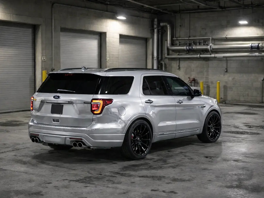 DIY Ford Explorer wrapped in Gloss HX20000 Silver car wrap film HX20877B