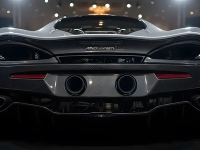 McLaren 570S wrapped in Hexis Gloss HX20000 Silver restyling film HX20877B